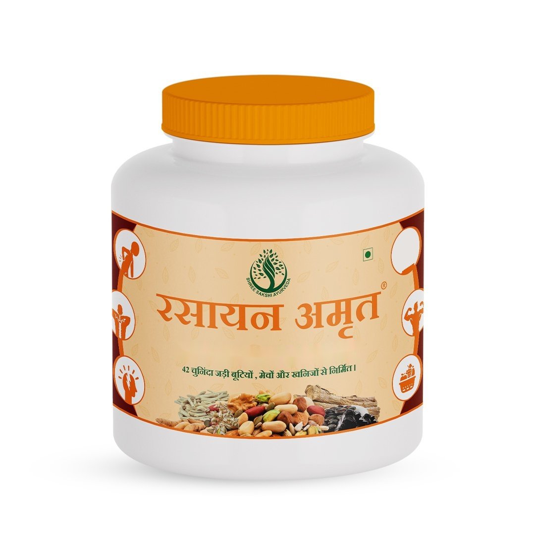 Rasayan Amrit jar main Rasayan Amrit 42-ingredient Ayurvedic rasayana jar