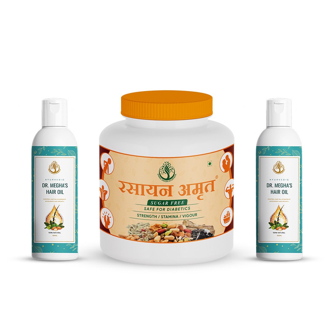 Rasayan Amrit Sugar-Free + Dr. Megha’s Hair Oil (Combo Pack) image 2