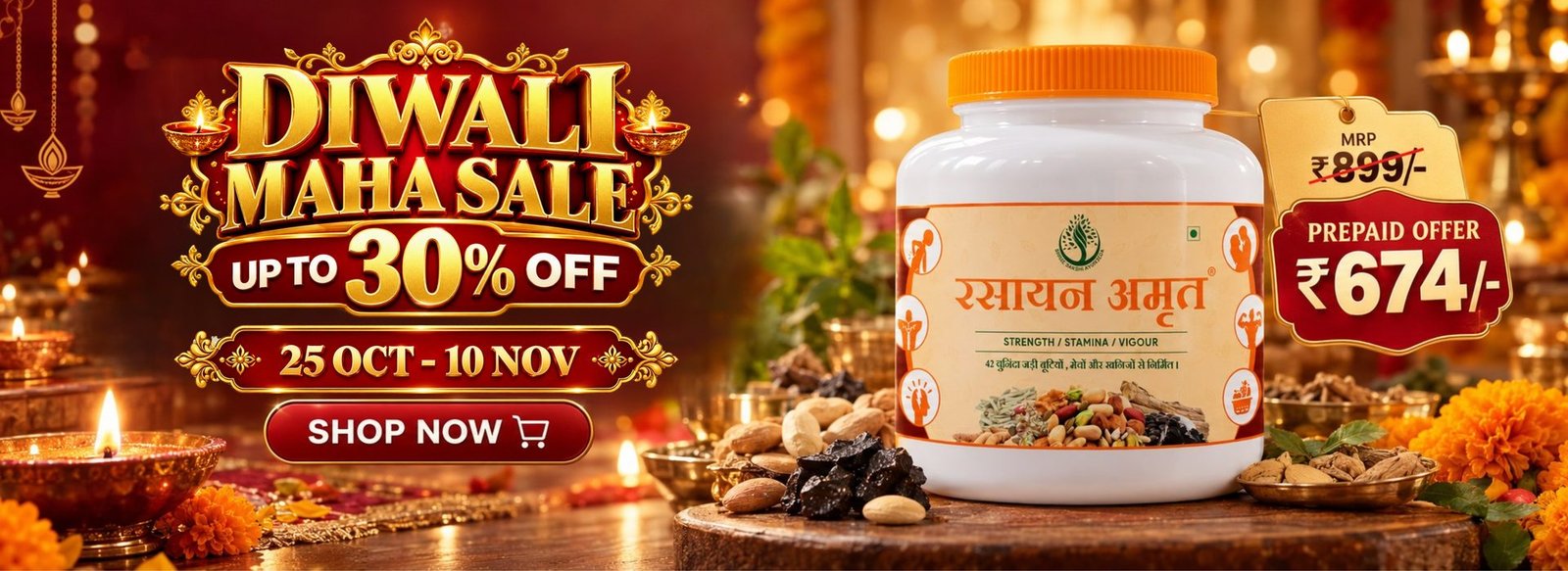 Diwali Maha Sale - Rasayan Amrit, prepaid offer Rs 674